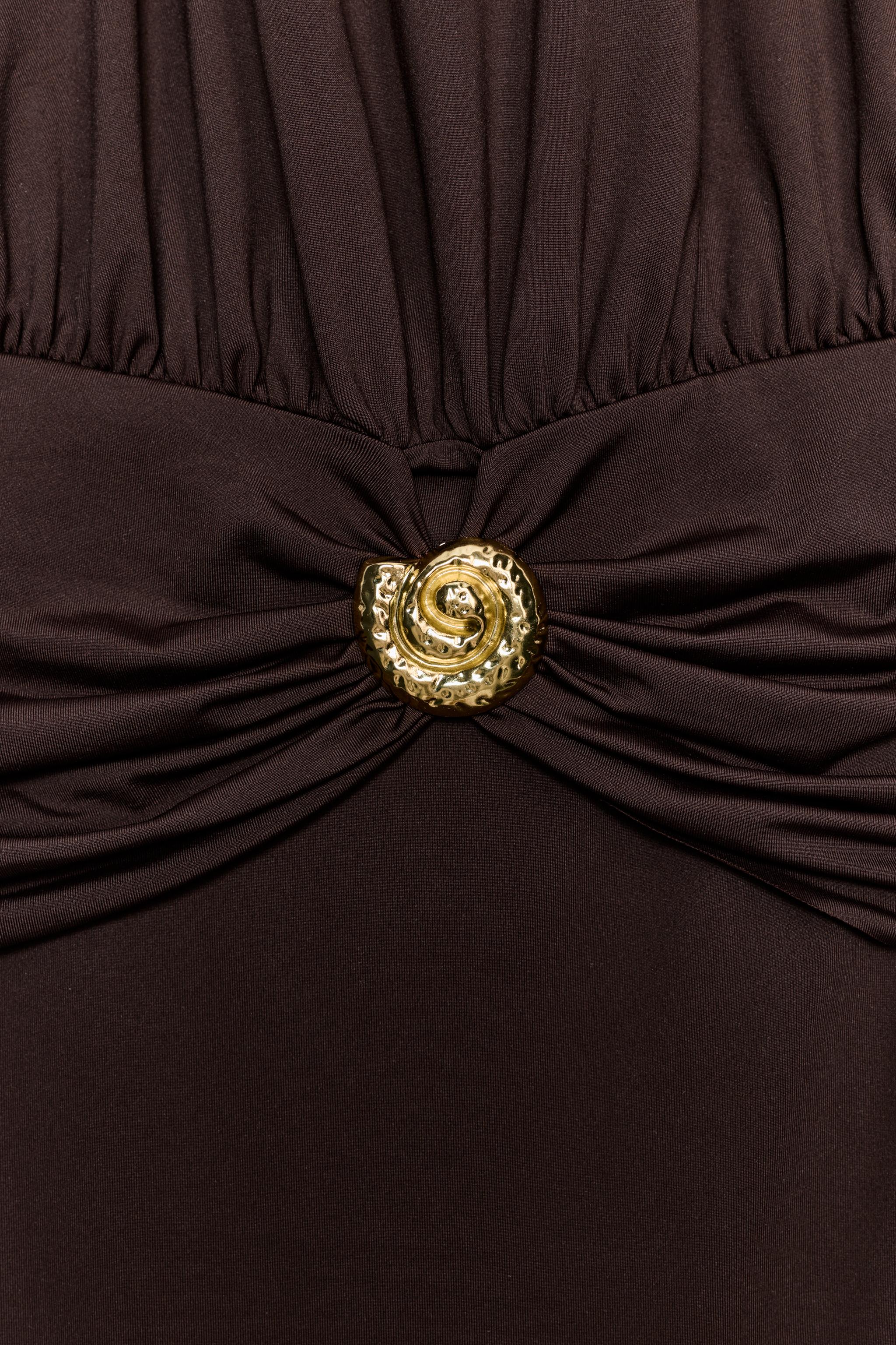 DRAPED HALTER DRESS